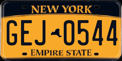NY license plate GEJ0544