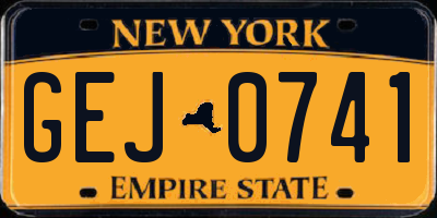 NY license plate GEJ0741