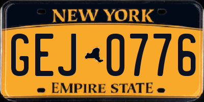 NY license plate GEJ0776