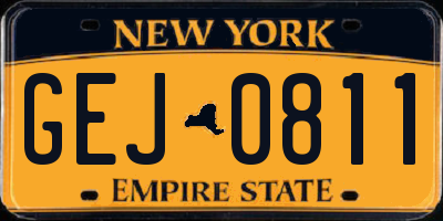 NY license plate GEJ0811
