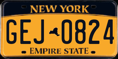 NY license plate GEJ0824