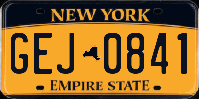 NY license plate GEJ0841