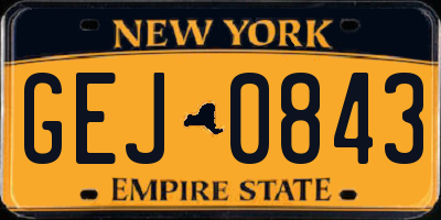 NY license plate GEJ0843