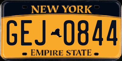 NY license plate GEJ0844