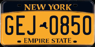 NY license plate GEJ0850
