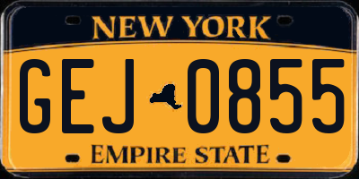 NY license plate GEJ0855