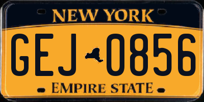 NY license plate GEJ0856