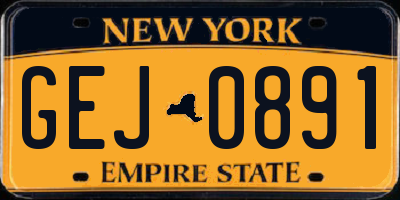 NY license plate GEJ0891