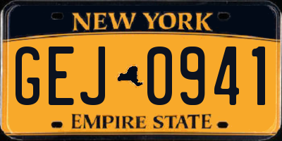 NY license plate GEJ0941