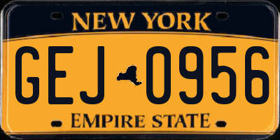 NY license plate GEJ0956