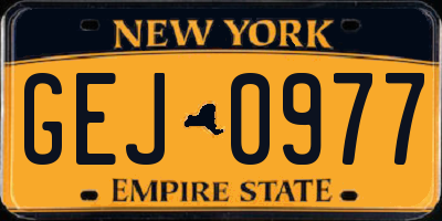 NY license plate GEJ0977
