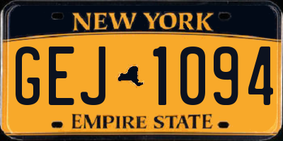 NY license plate GEJ1094