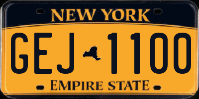 NY license plate GEJ1100