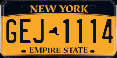 NY license plate GEJ1114