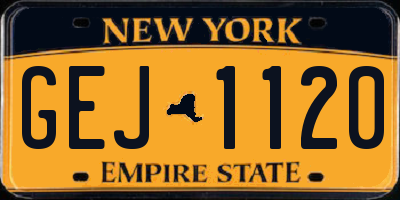 NY license plate GEJ1120