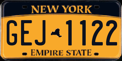 NY license plate GEJ1122