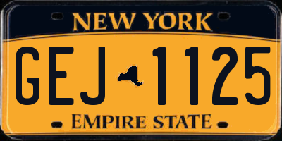 NY license plate GEJ1125