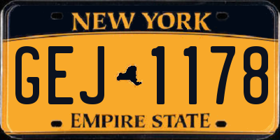 NY license plate GEJ1178