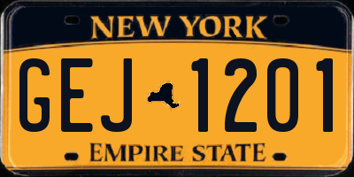 NY license plate GEJ1201