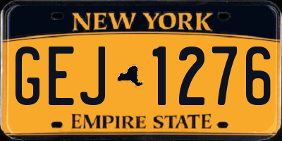 NY license plate GEJ1276