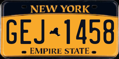 NY license plate GEJ1458