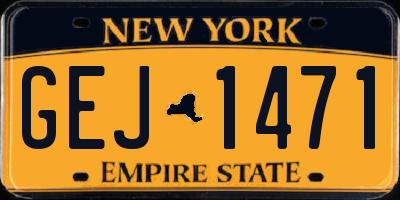 NY license plate GEJ1471