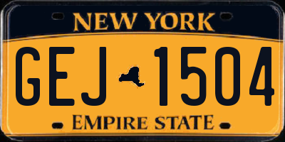 NY license plate GEJ1504