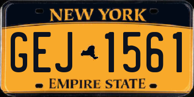 NY license plate GEJ1561