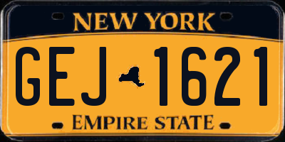 NY license plate GEJ1621