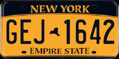 NY license plate GEJ1642