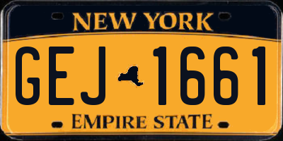 NY license plate GEJ1661
