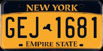 NY license plate GEJ1681