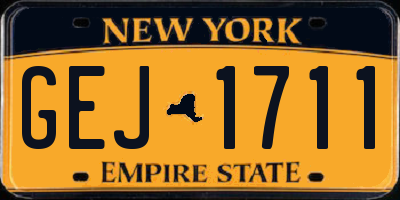 NY license plate GEJ1711