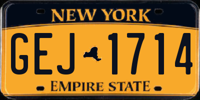 NY license plate GEJ1714