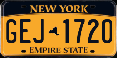 NY license plate GEJ1720