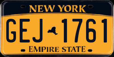 NY license plate GEJ1761