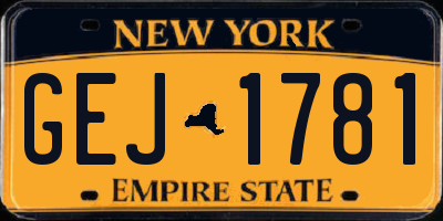 NY license plate GEJ1781