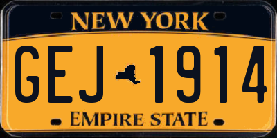 NY license plate GEJ1914