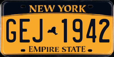NY license plate GEJ1942