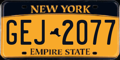 NY license plate GEJ2077