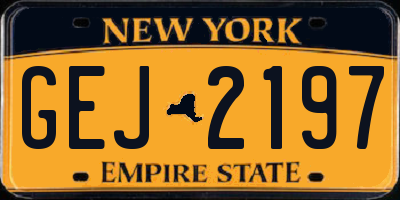 NY license plate GEJ2197