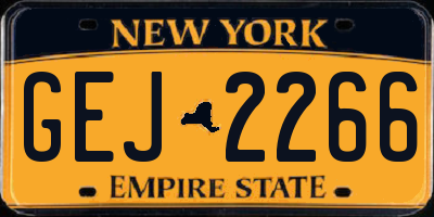 NY license plate GEJ2266