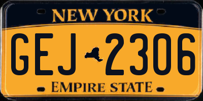 NY license plate GEJ2306
