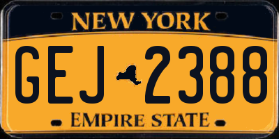 NY license plate GEJ2388