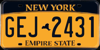NY license plate GEJ2431