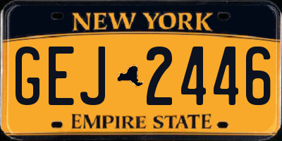 NY license plate GEJ2446