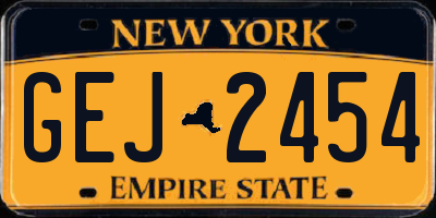 NY license plate GEJ2454