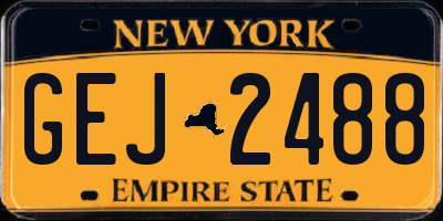 NY license plate GEJ2488