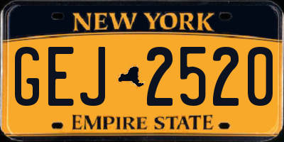 NY license plate GEJ2520