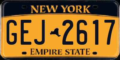 NY license plate GEJ2617